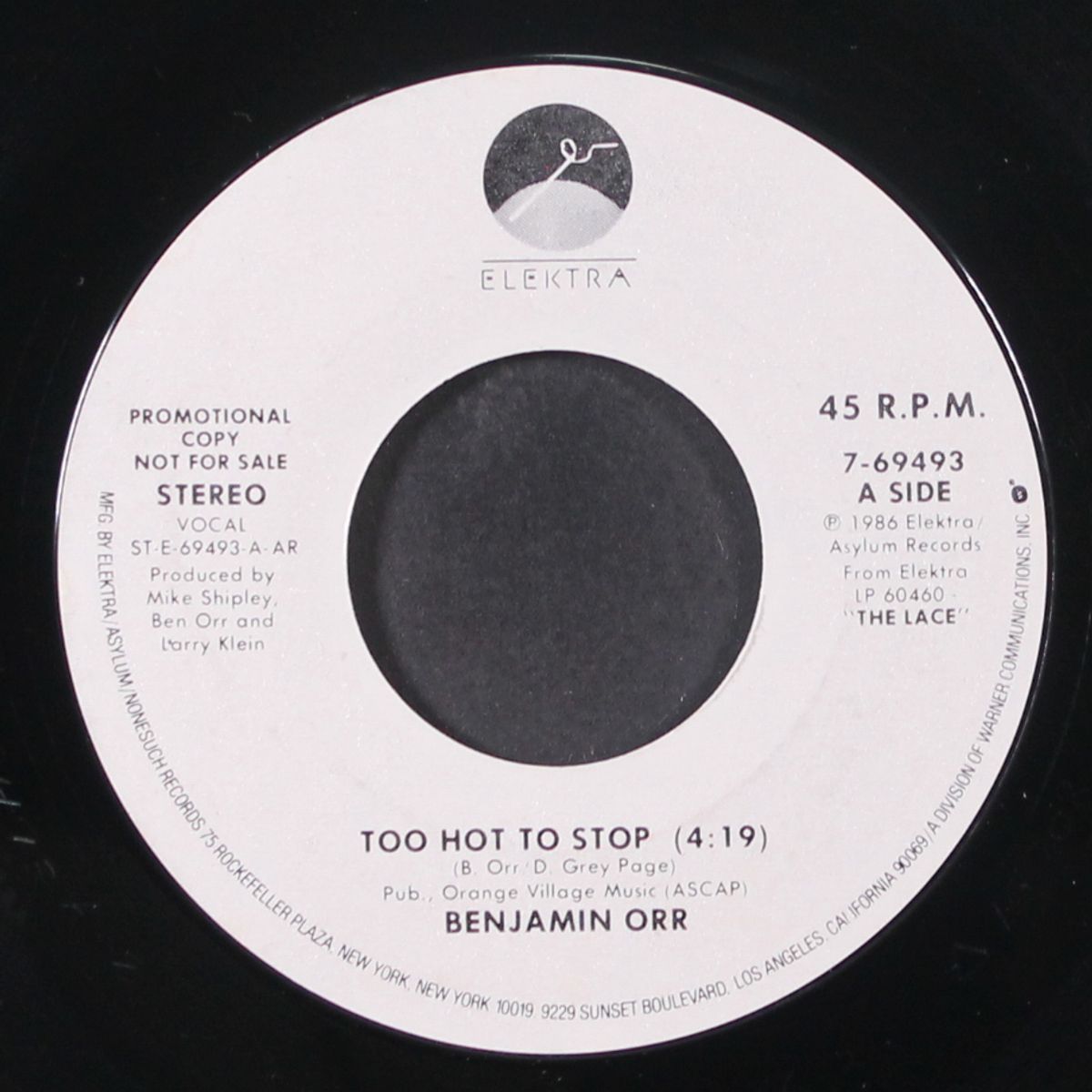 too hot to stop by BENJAMIN ORR