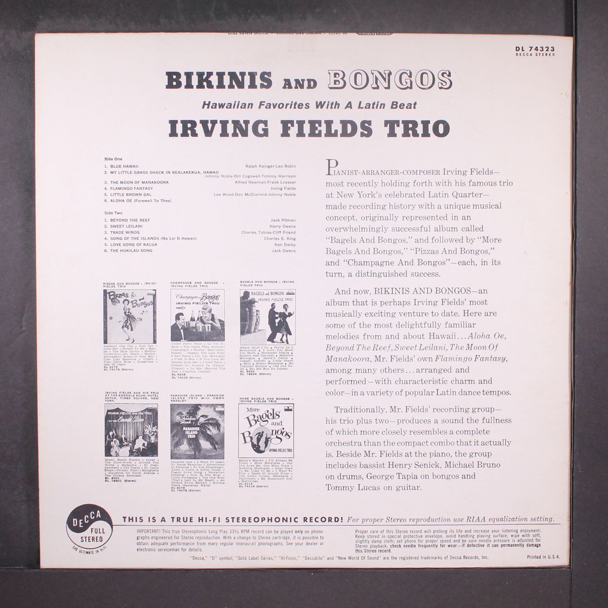 bikinis and bongos by IRVING FIELDS TRIO