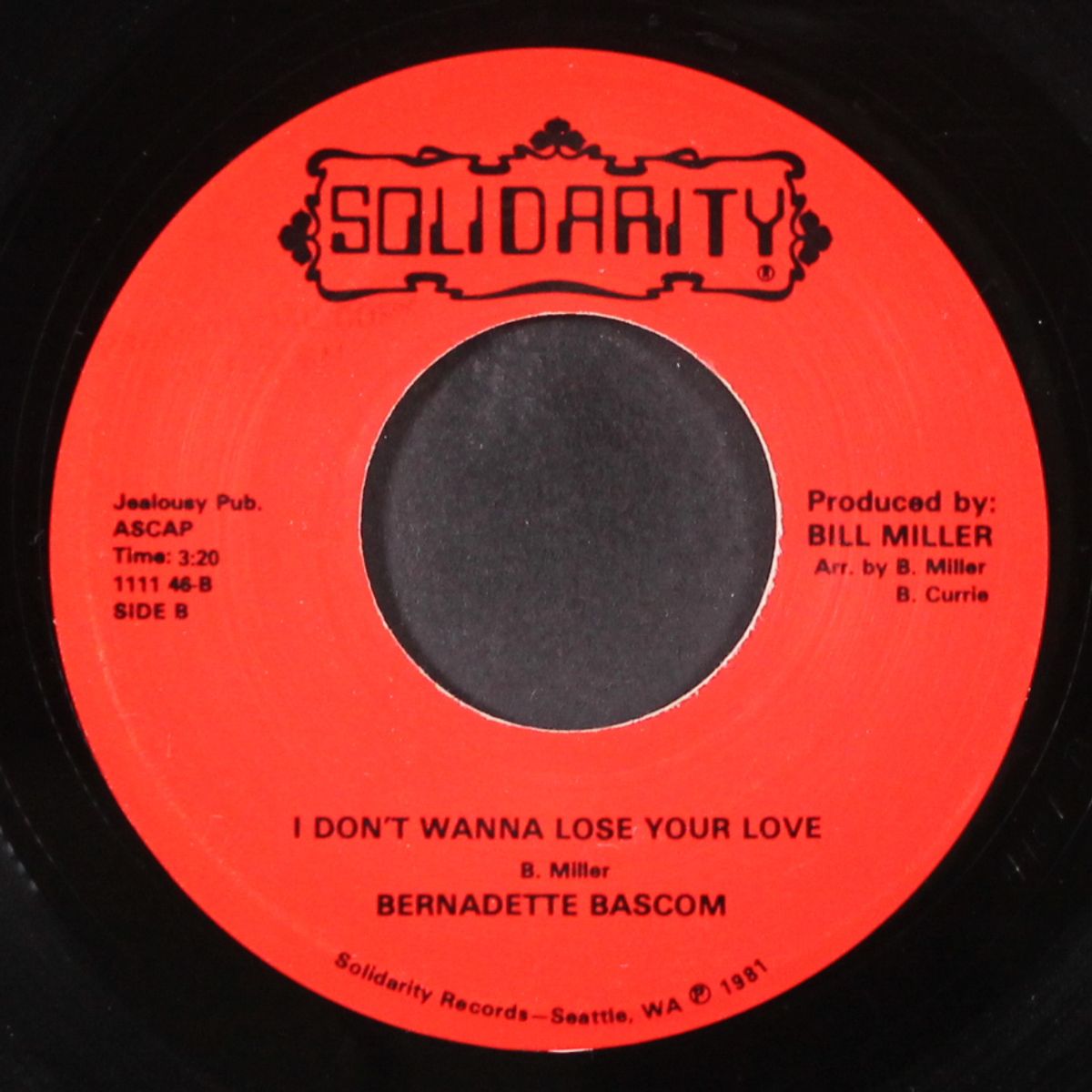 i don't wanna lose your love / seattle sunshine by BERNADETTE BASCOM
