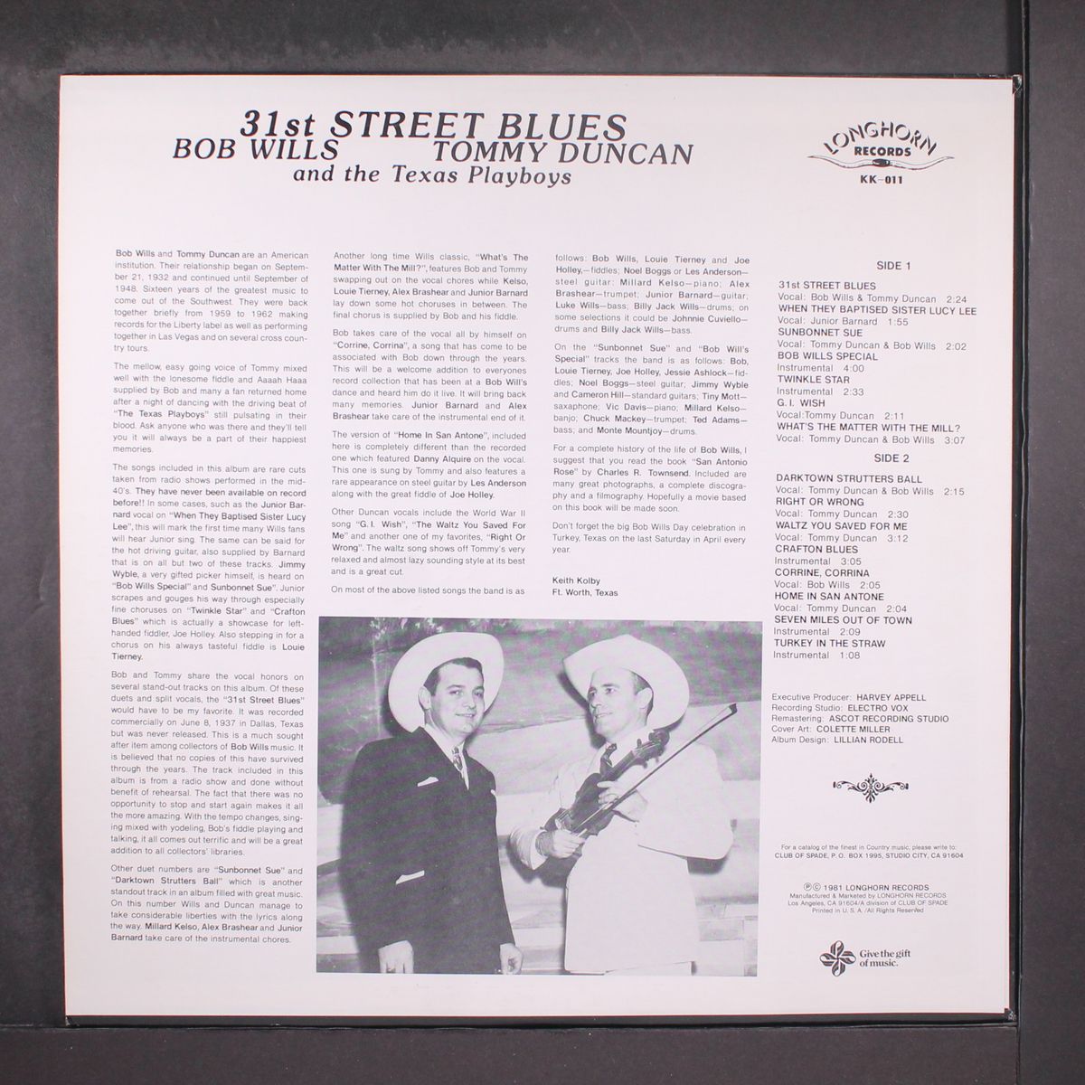 31st street blues by BOB WILLS