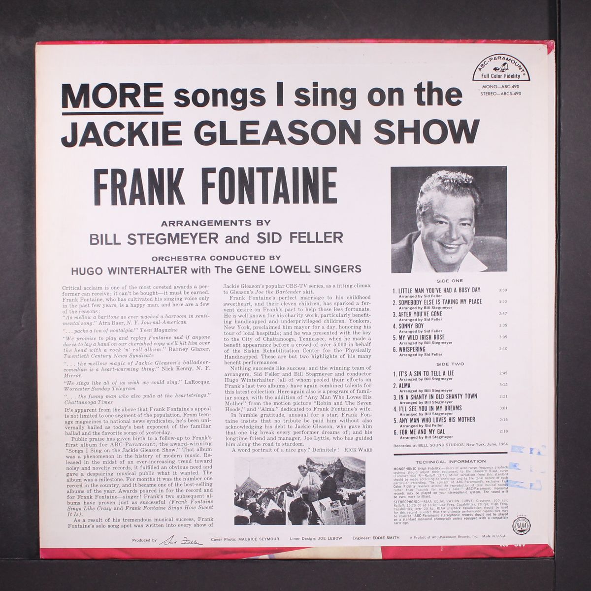 more songs i sing on the gleason show by FRANK FONTAINE