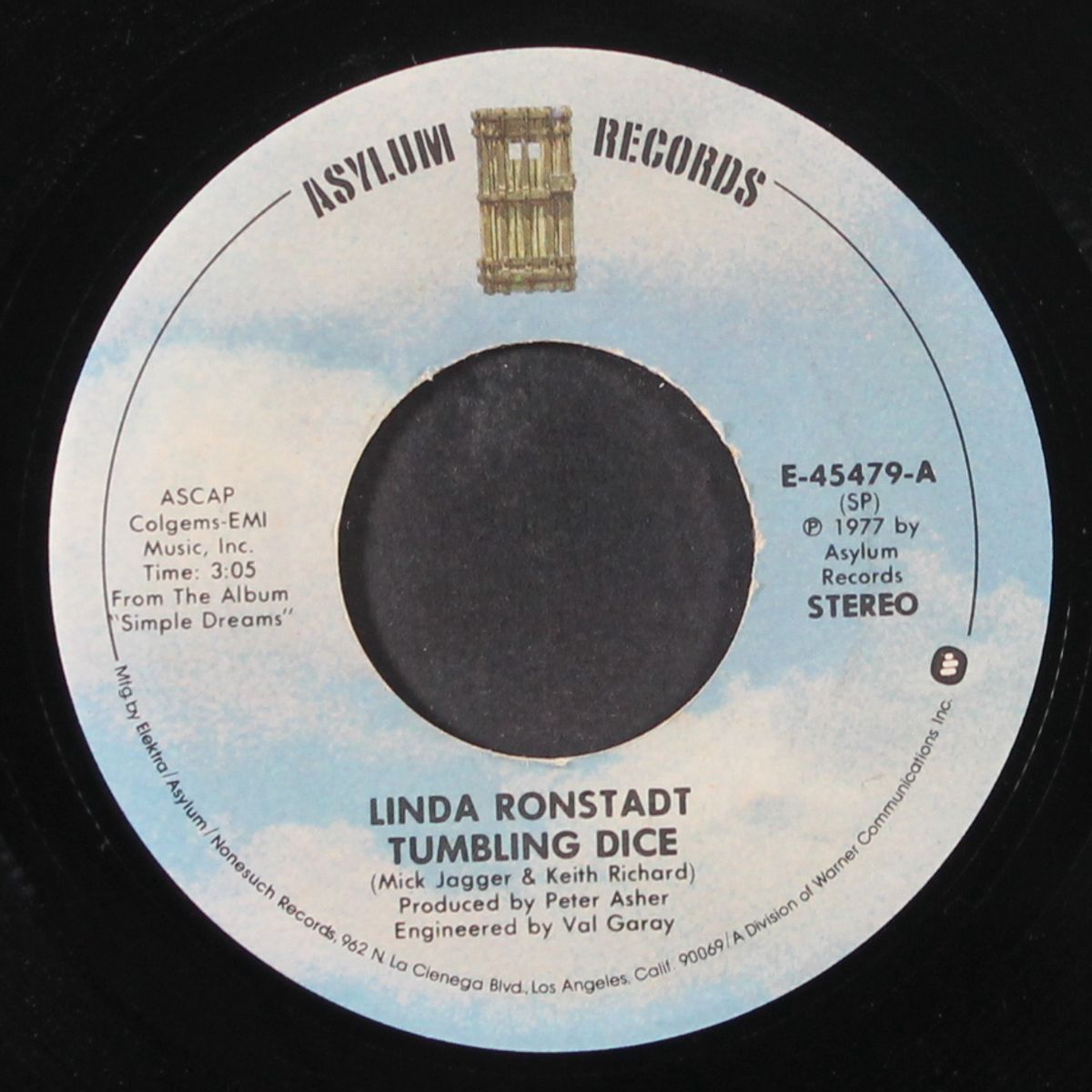 tumbling dice / i never will marry by LINDA RONSTADT