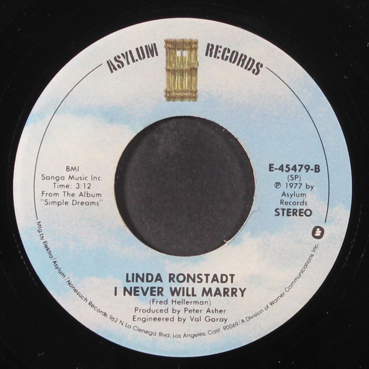 tumbling dice / i never will marry by LINDA RONSTADT