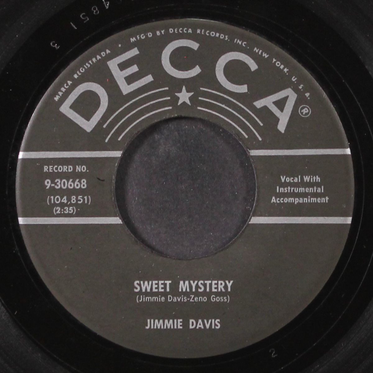 sweet mystery by JIMMIE DAVIS