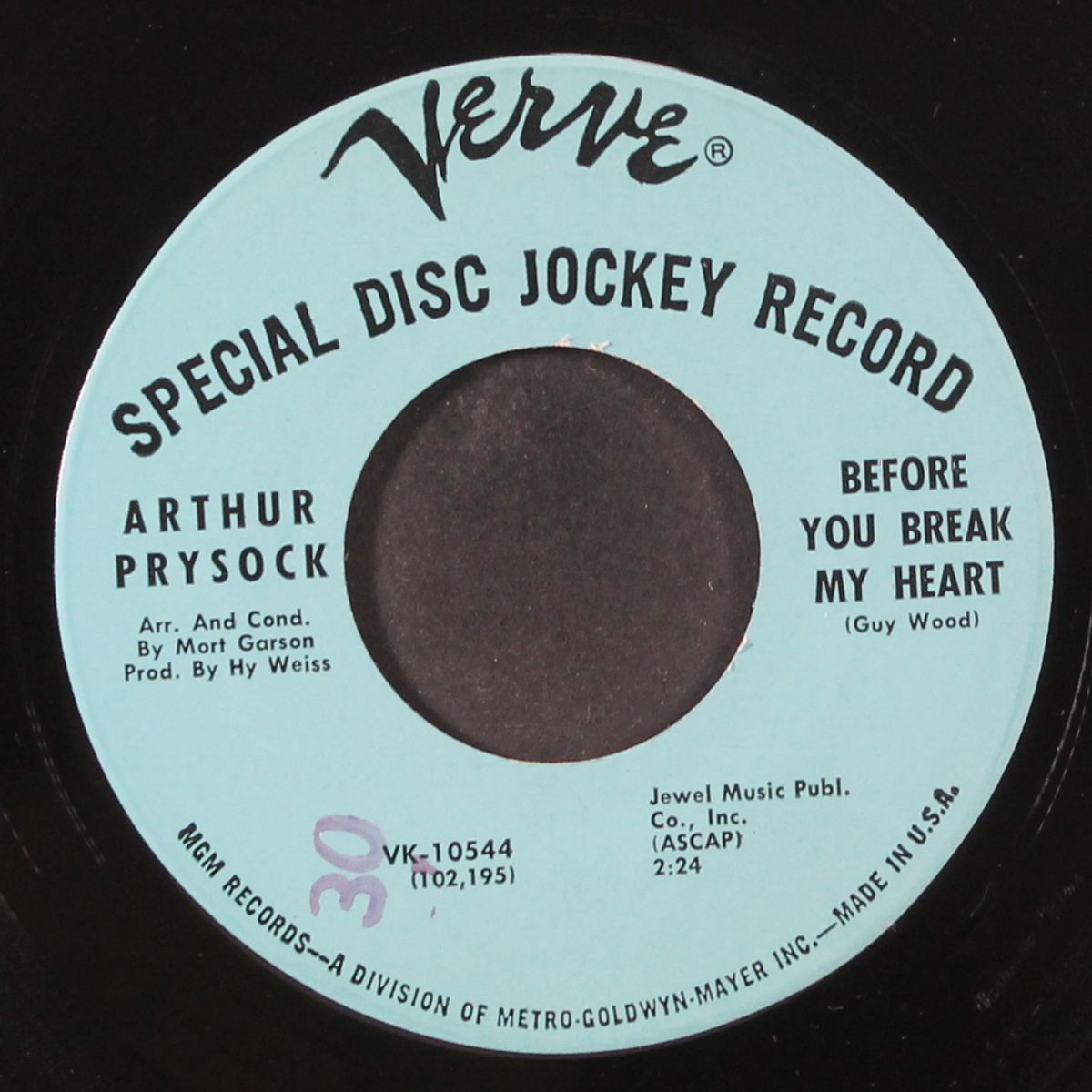 goodbye so long / before you break my heart by ARTHUR PRYSOCK