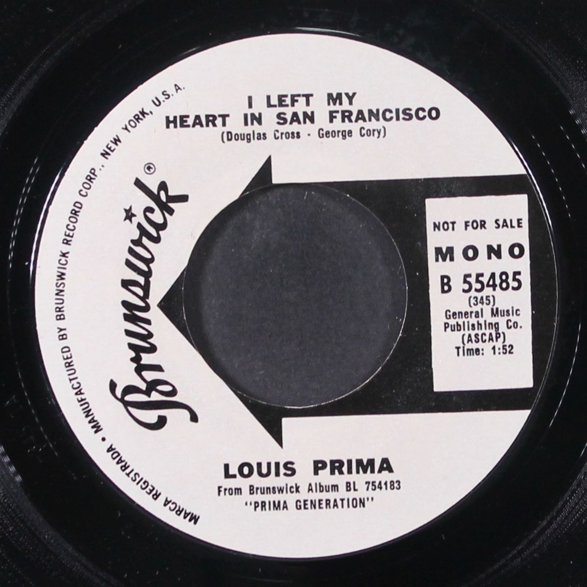 i left my heart in san francisco / mono by LOUIS PRIMA