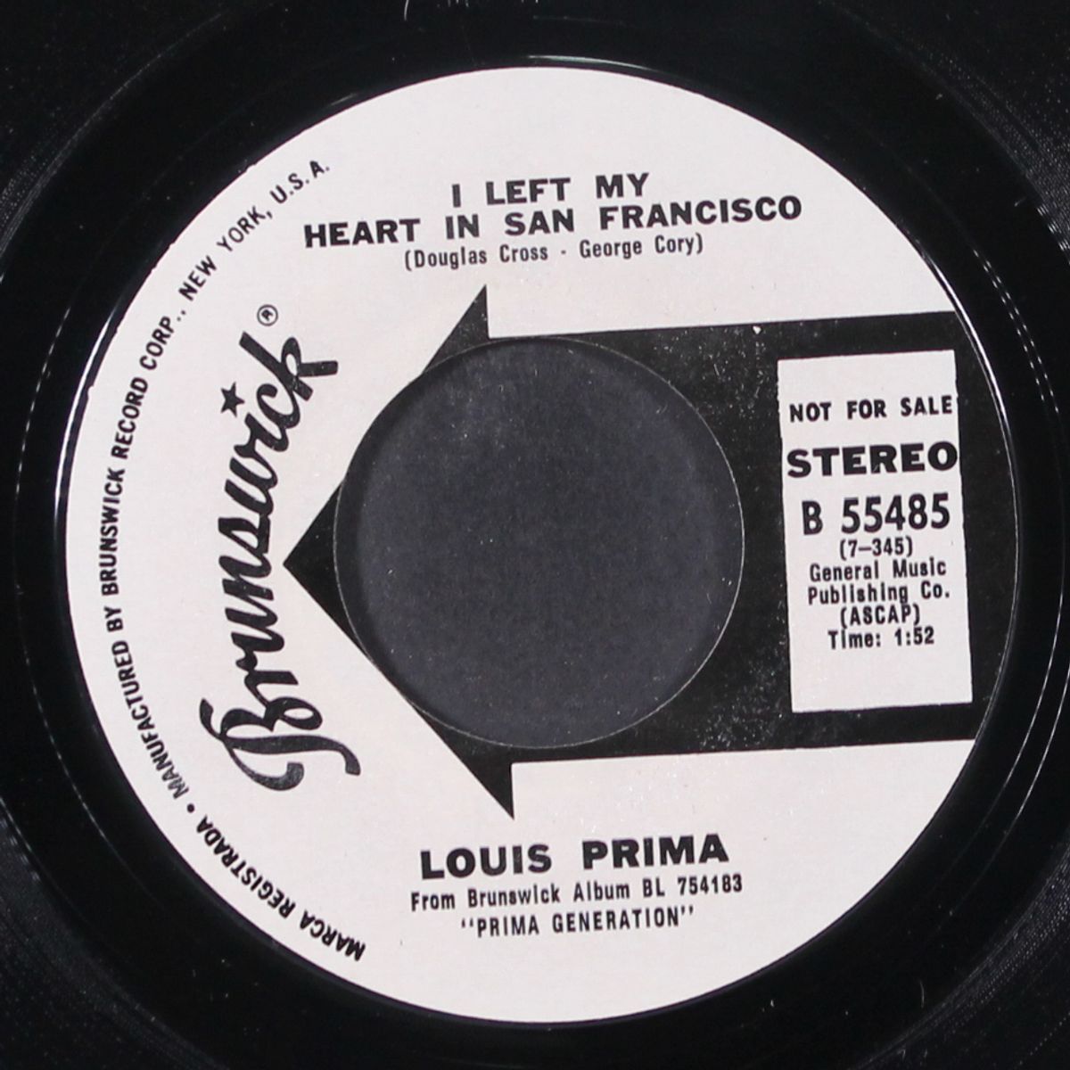 i left my heart in san francisco / mono by LOUIS PRIMA