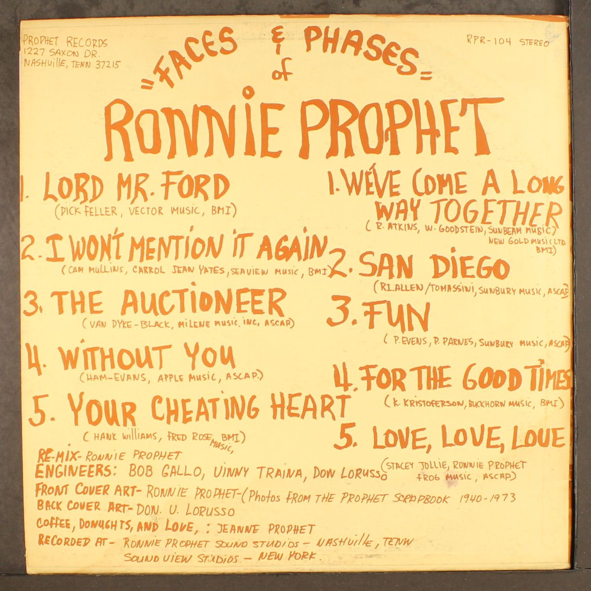 faces & phases by RONNIE PROPHET