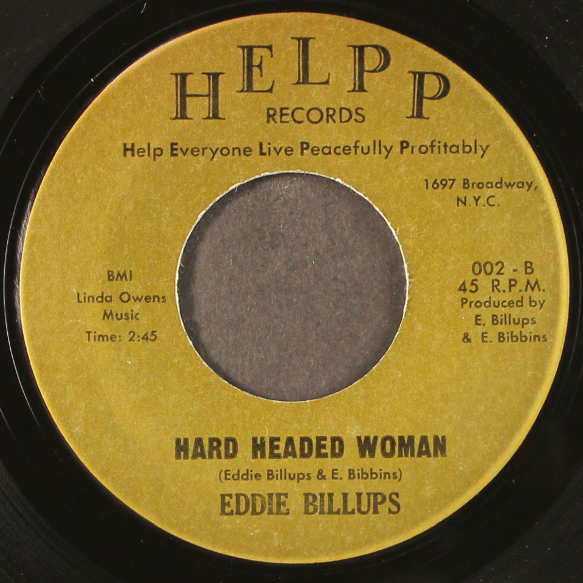 i won't be around / hard headed woman by EDDIE BILLUPS