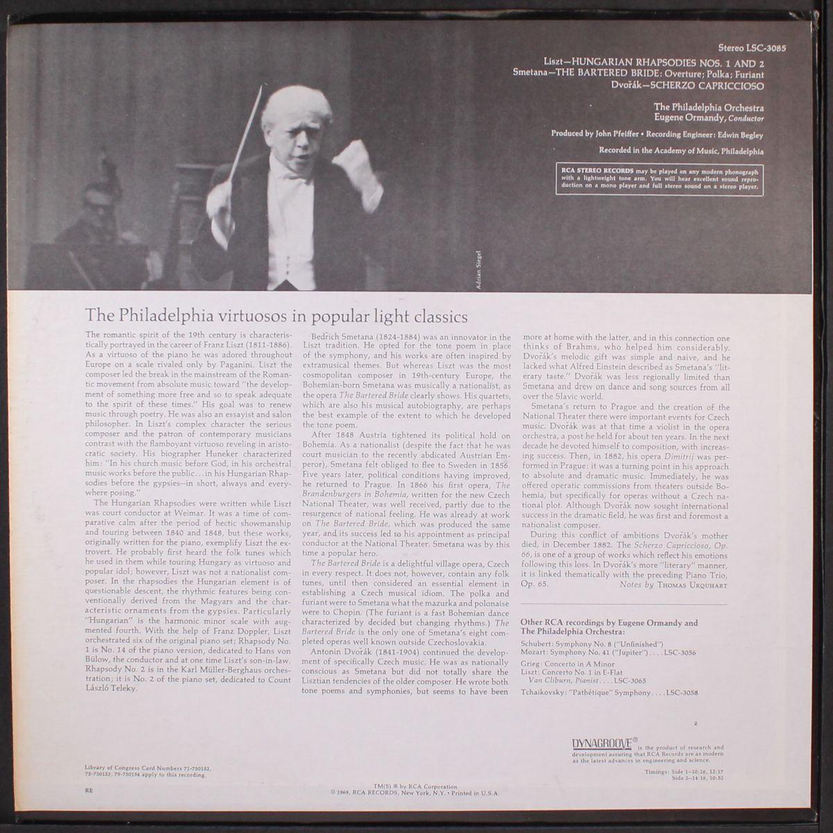 liszt: hungarian rhapsodies, etc. by EUGENE ORMANDY