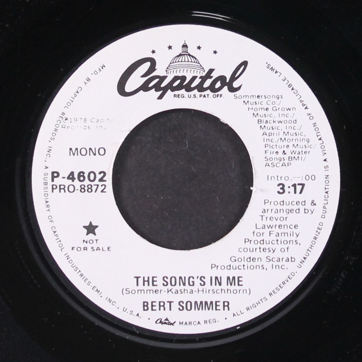 the song's in me / mono by BERT SOMMER