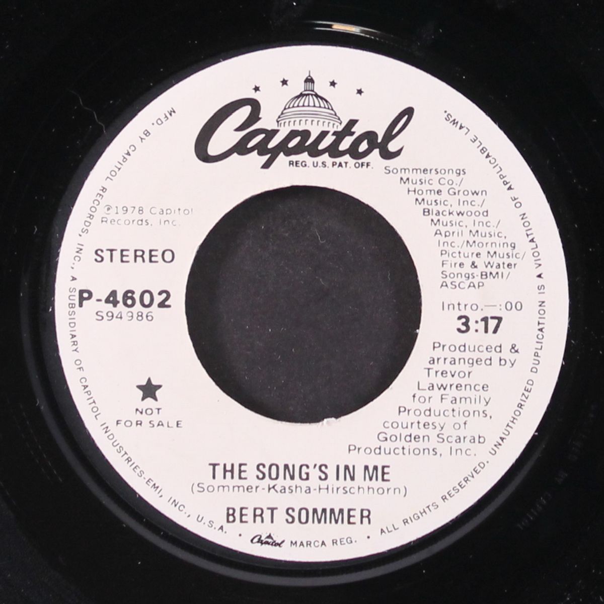 the song's in me / mono by BERT SOMMER
