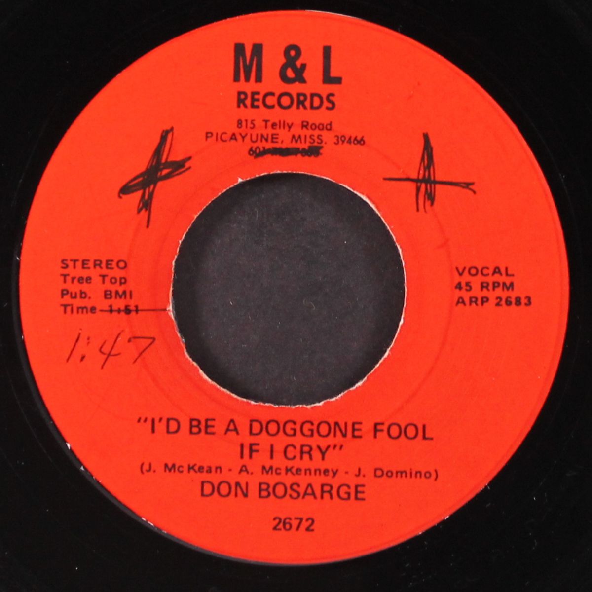 the pain in my heart / i'd be a doggone fool if i cry by DON BOSARGE