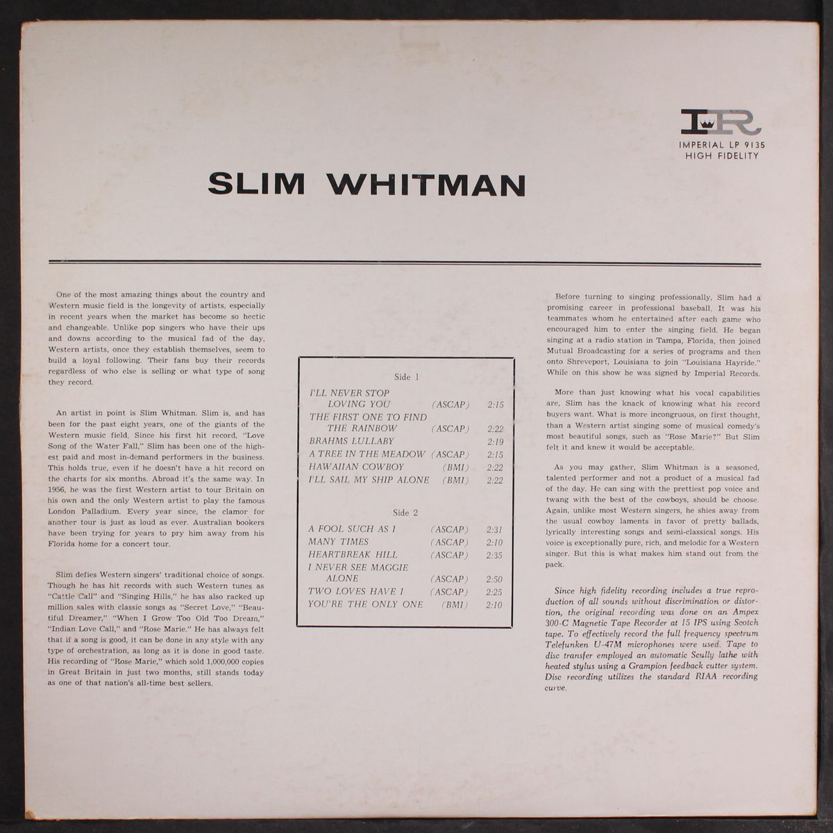 first visit to britain by SLIM WHITMAN