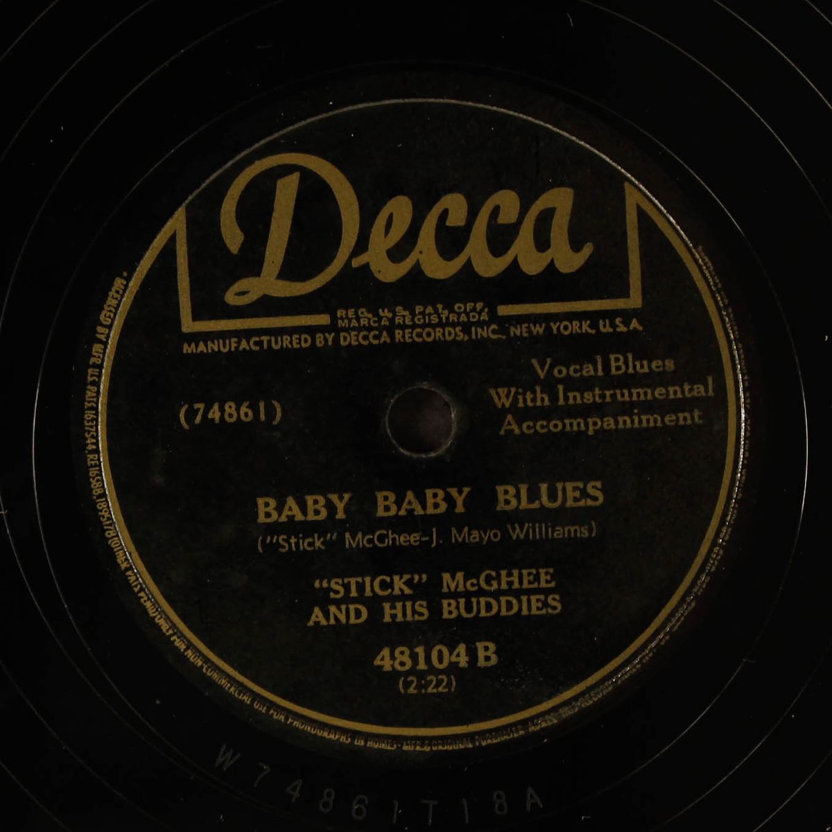 drinking wine, spo-dee-o-dee, drinking wine / baby baby blues by STICK MCGHEE