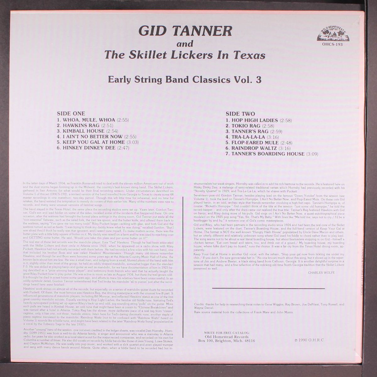 early string band classics, vol. 3 by GID TANNER & SKILLET LICKERS