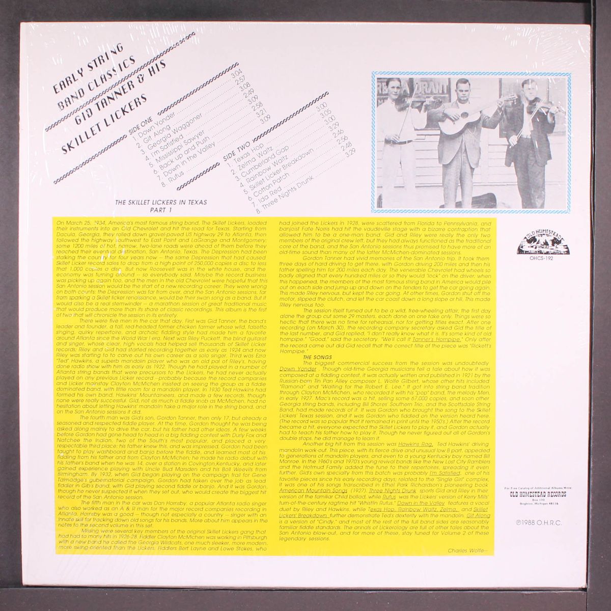 early classic string bands volume 2 / the skillet lickers in texas, part 1 by GID TANNER & SKILLET LICKERS