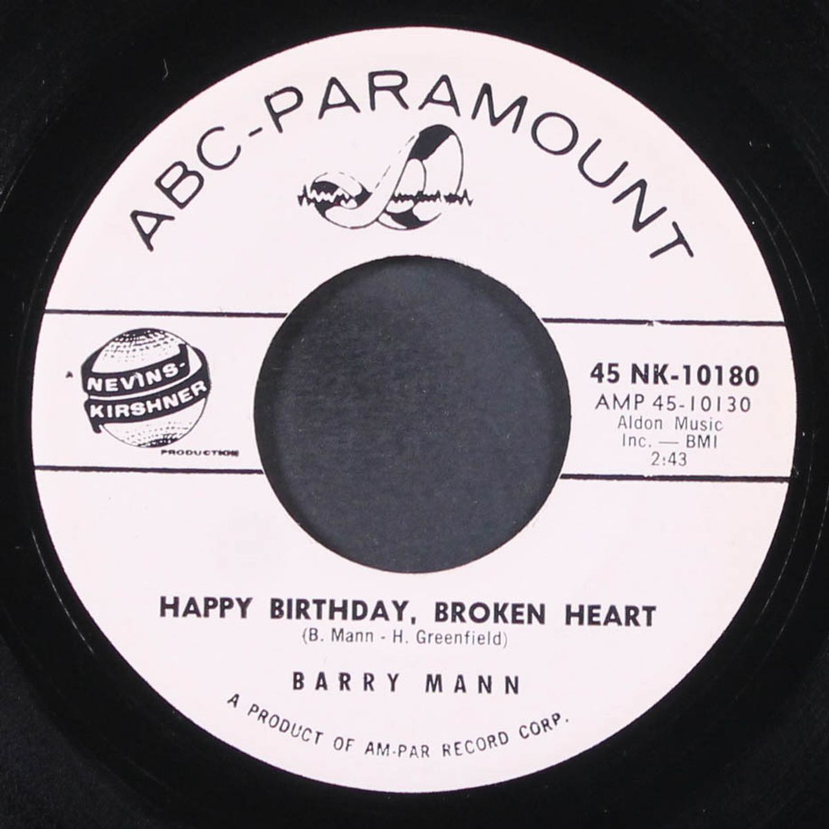 happy birthday, broken heart / the millionaire by BARRY MANN