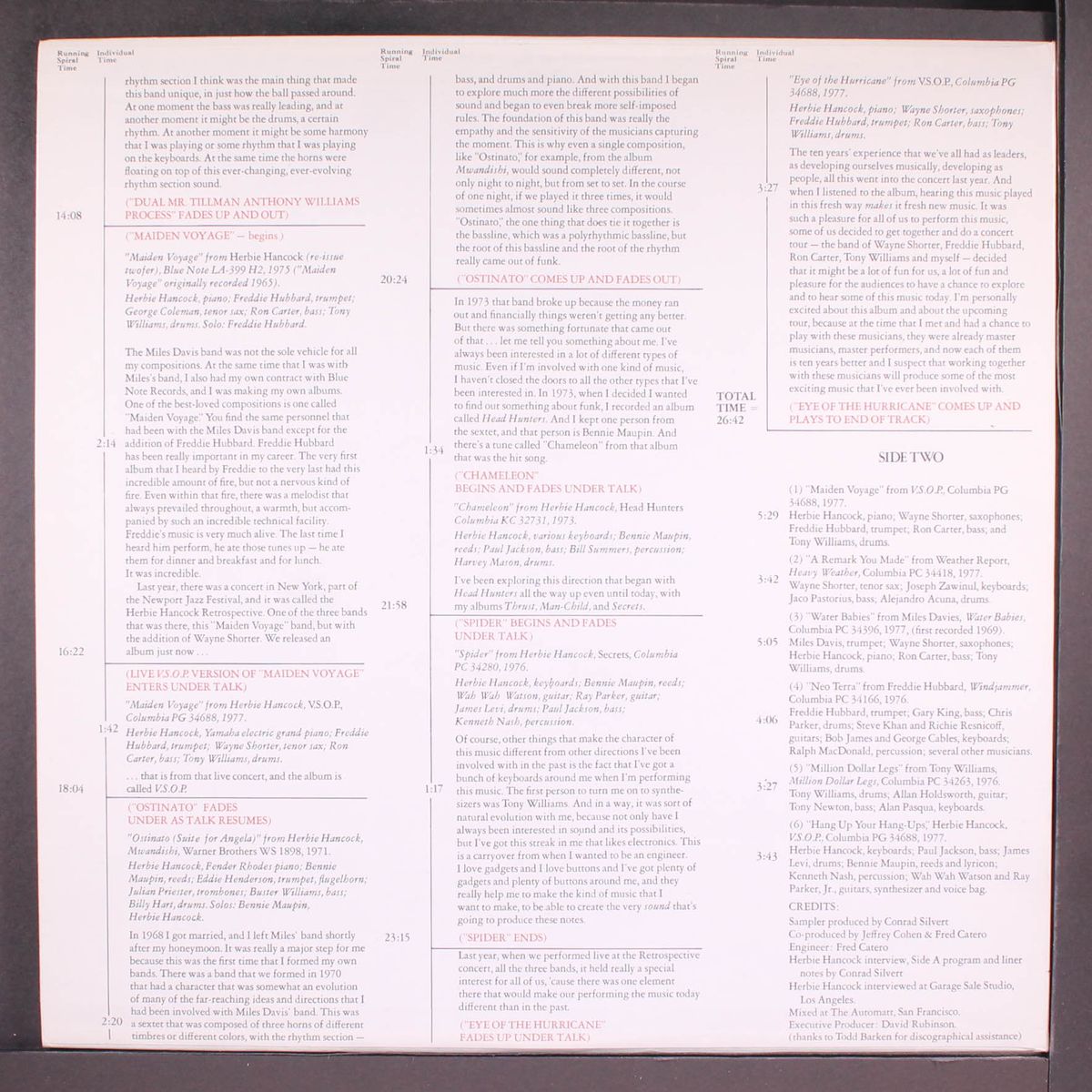 v.s.o.p. tour sampler by HERBIE HANCOCK