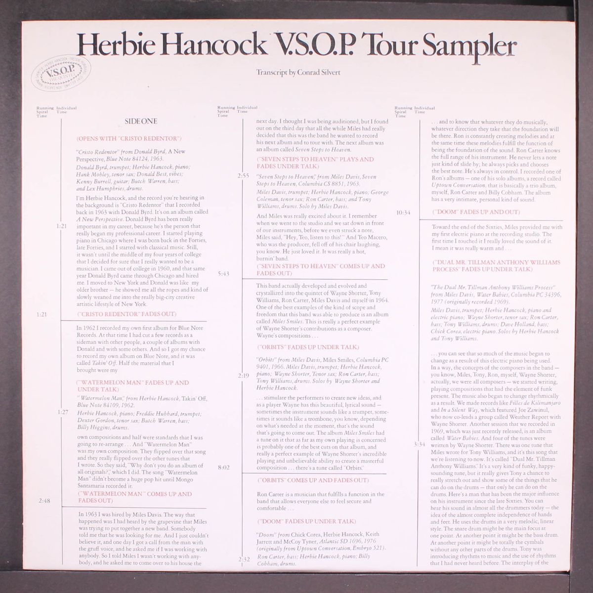 v.s.o.p. tour sampler by HERBIE HANCOCK