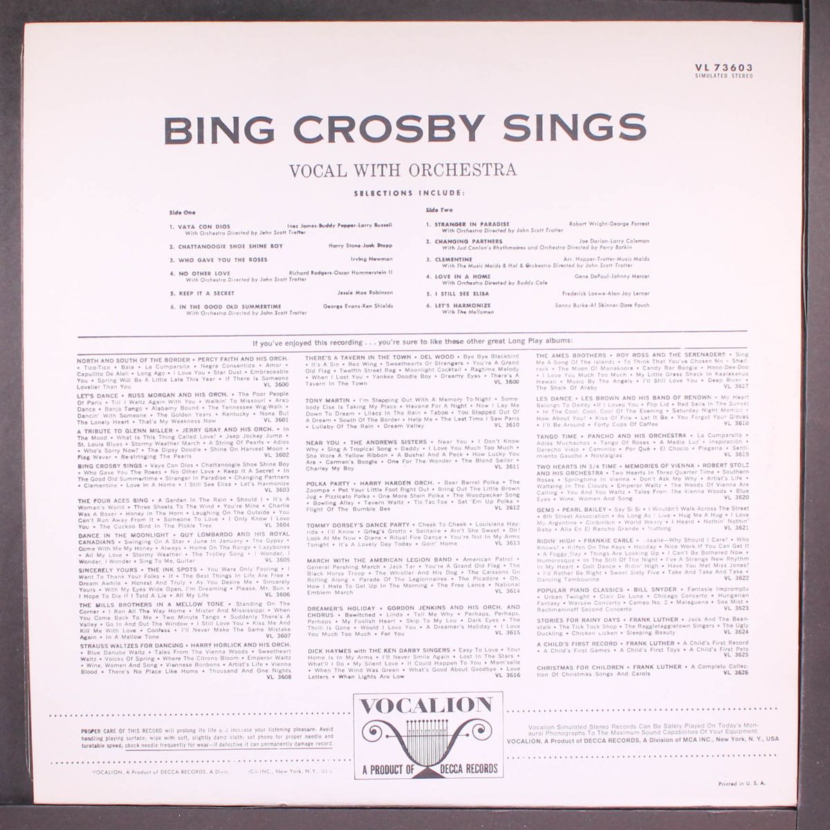 bing crosby sings by BING CROSBY
