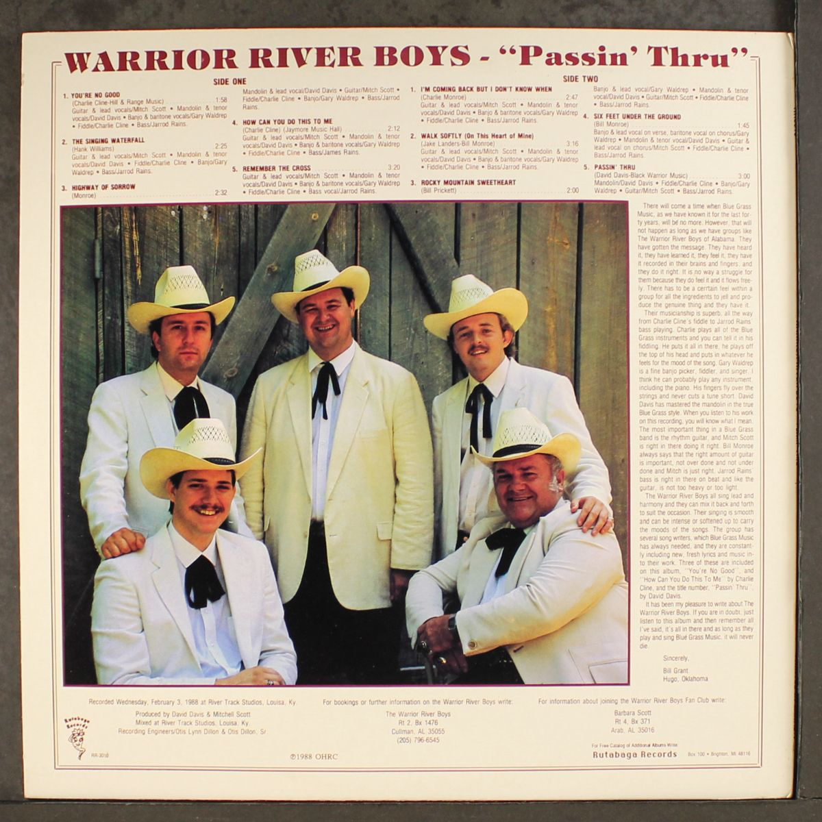 passin' thru by WARRIOR RIVER BOYS