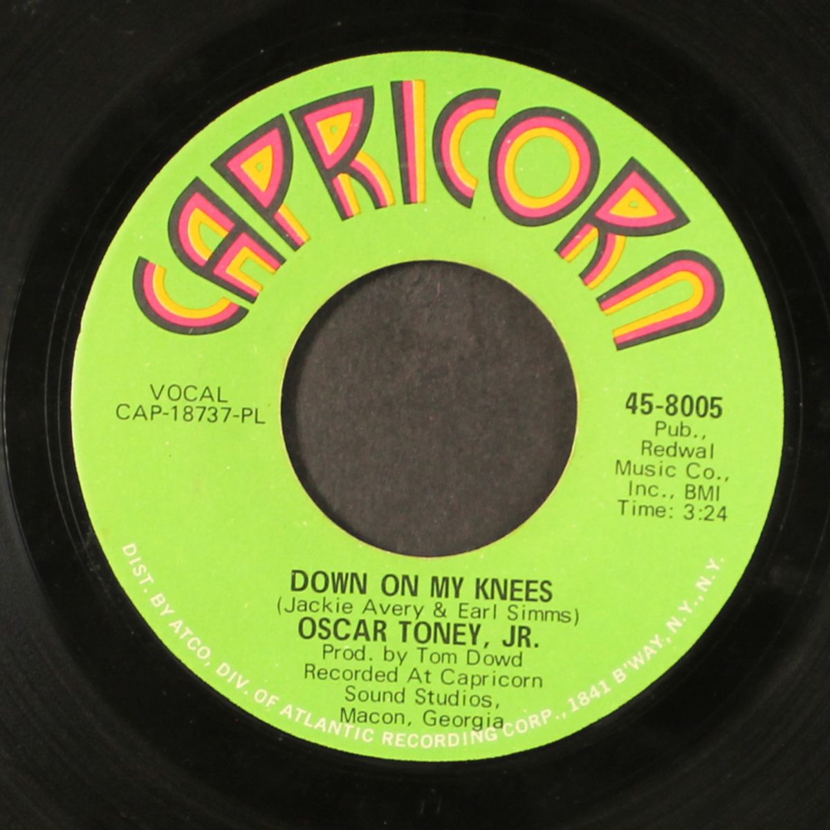 down on my knees / seven days tomorrow by OSCAR TONEY, JR