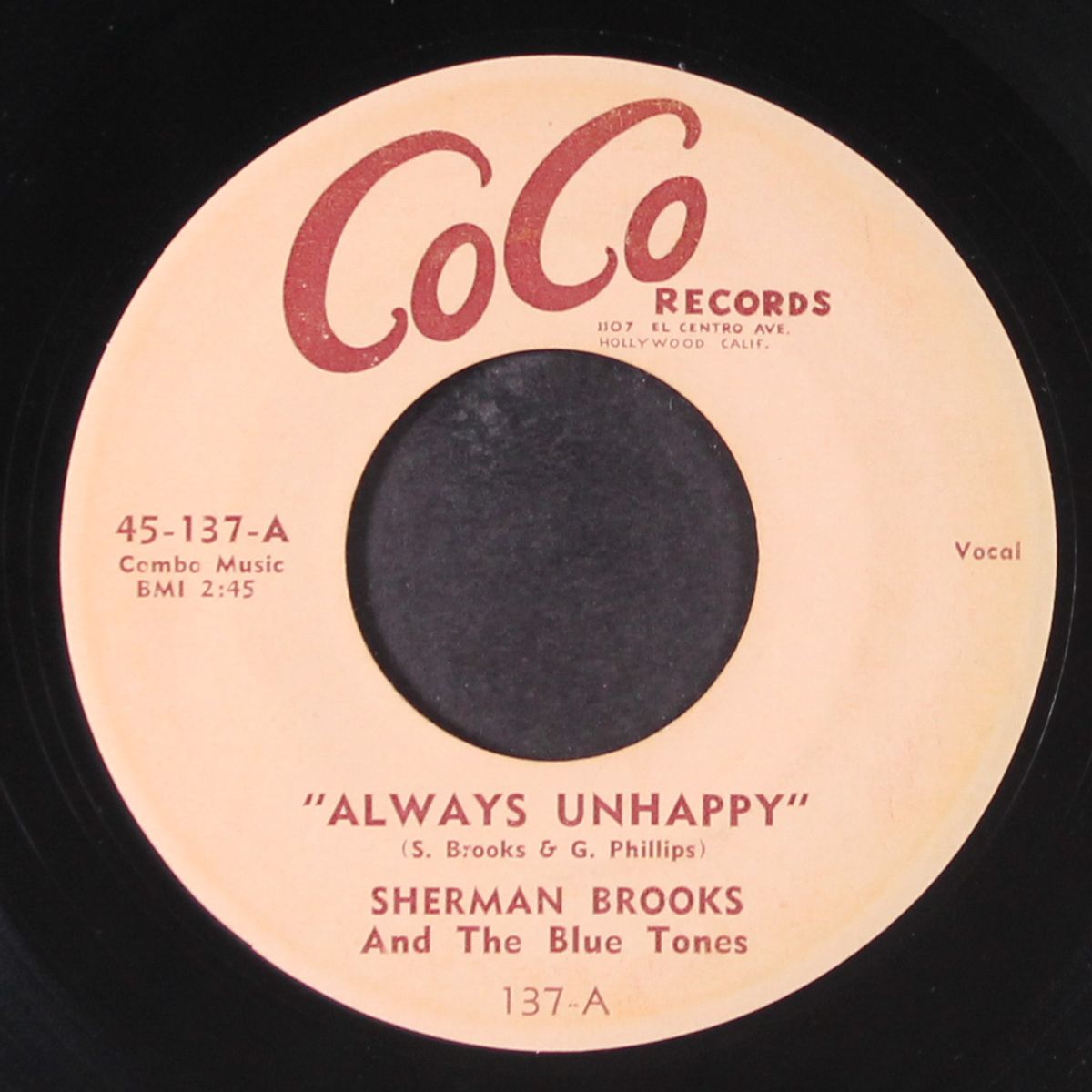 always unhappy / cool daddy blues by SHERMAN BROOKS & BLUE TONES