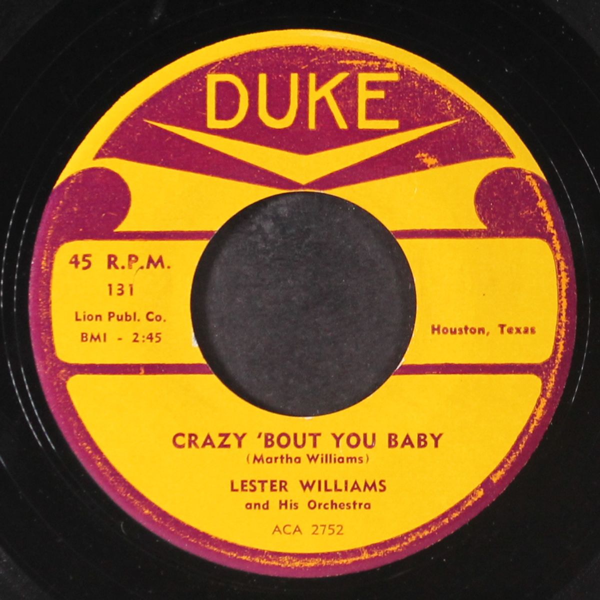 crazy 'bout you baby / don't take your love from me by LESTER WILLIAMS