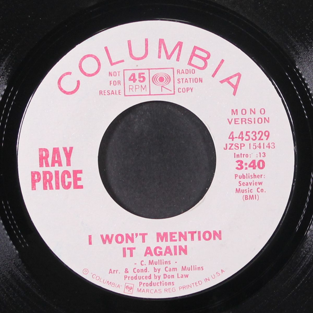 i won't mention it again / mono by RAY PRICE