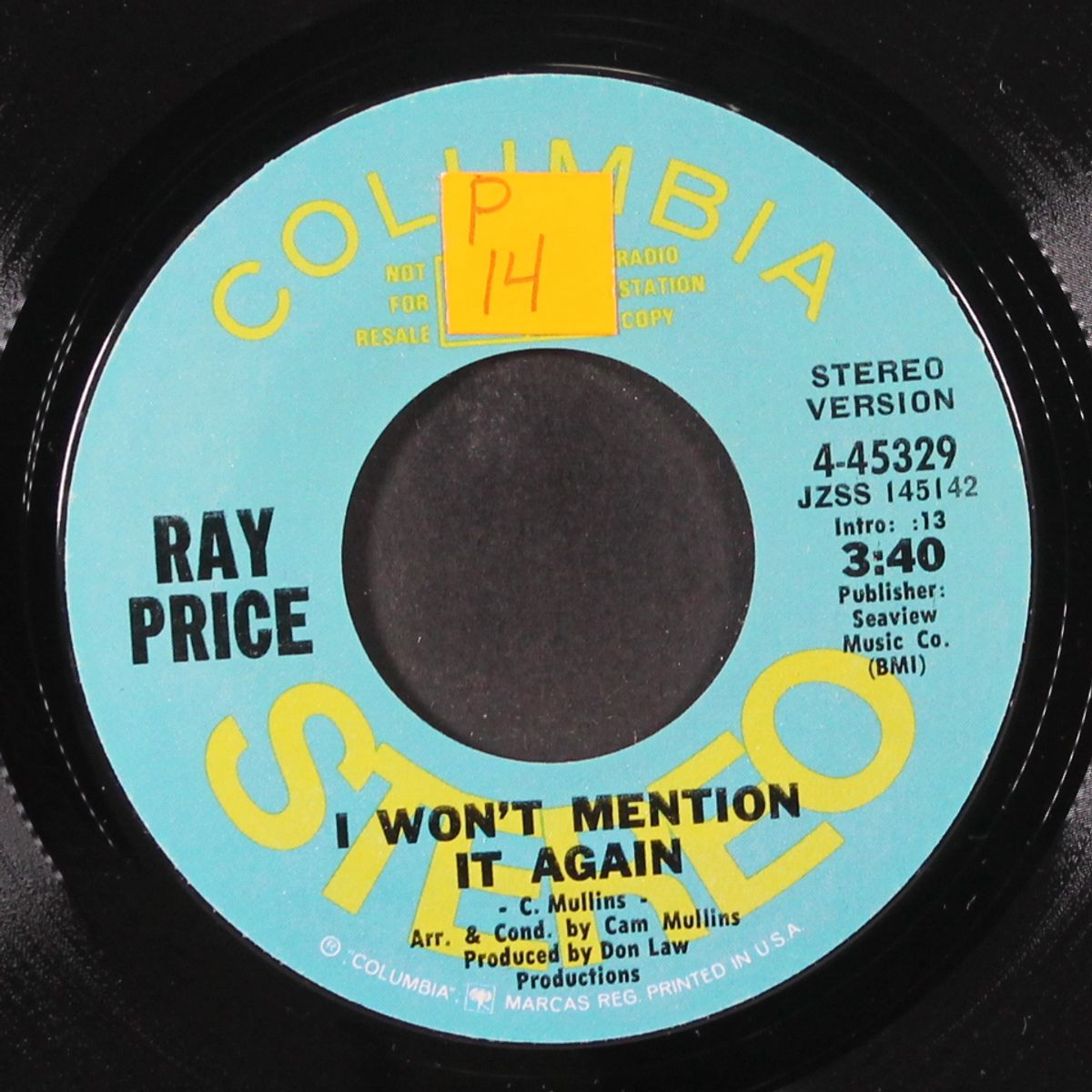 i won't mention it again / mono by RAY PRICE