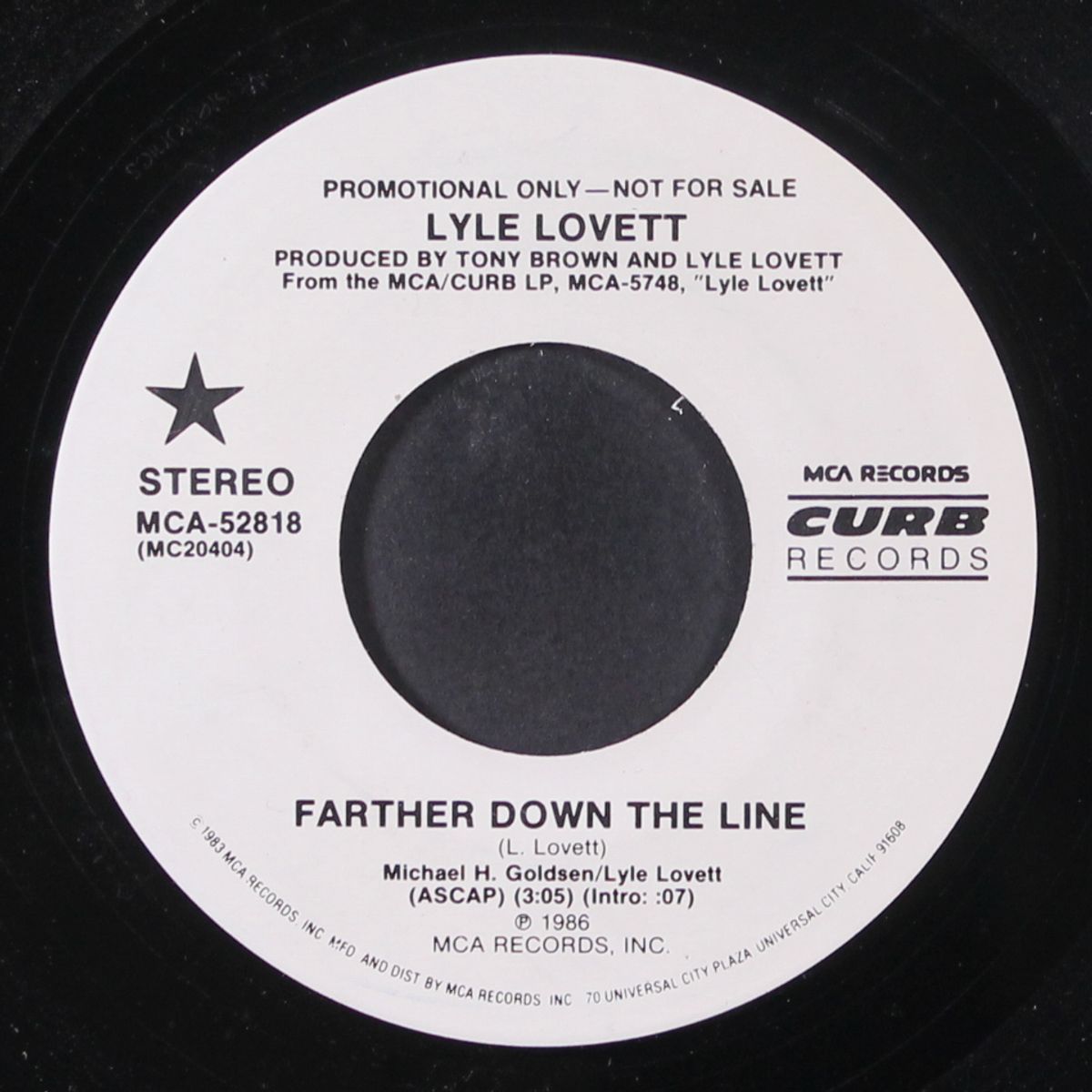 farther down the line by LYLE LOVETT