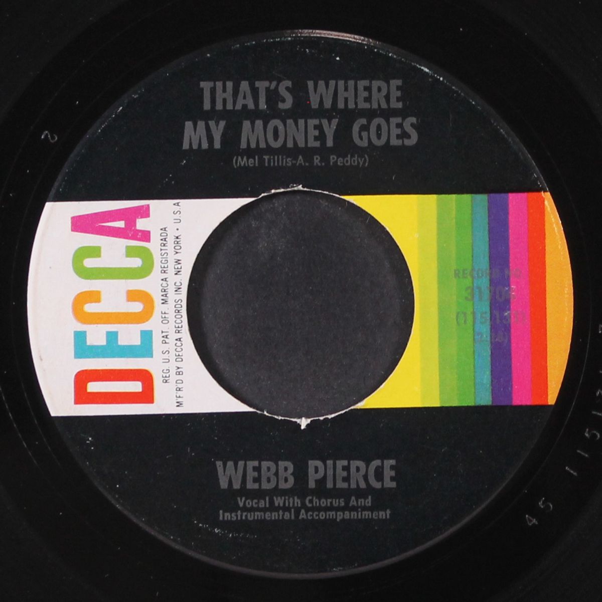 that's where my money goes by WEBB PIERCE