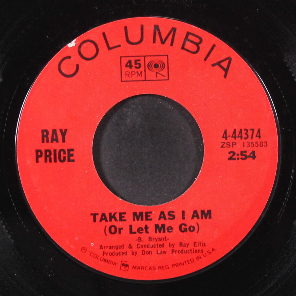 take me as i am (or let me go) / same by RAY PRICE