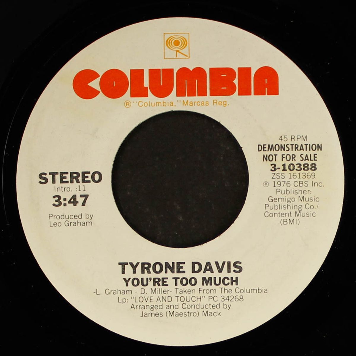 give it up / you're too much by TYRONE DAVIS