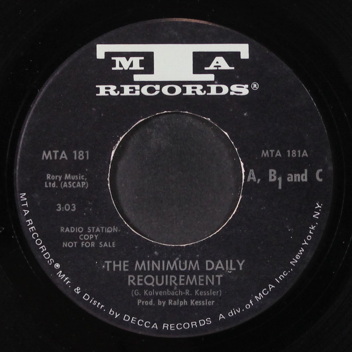 the minimum daily requirement by A, B1, & C