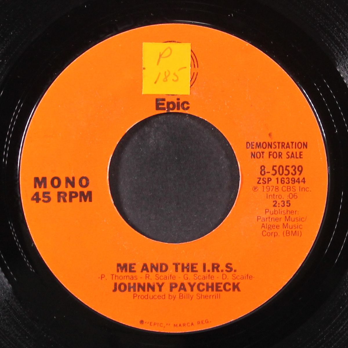 me and the i.r.s. / georgia in a jug by JOHNNY PAYCHECK