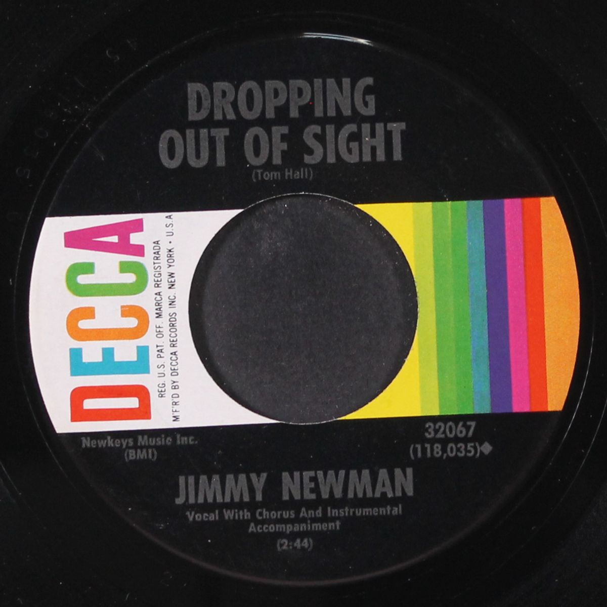 dropping out of sight by JIMMY NEWMAN