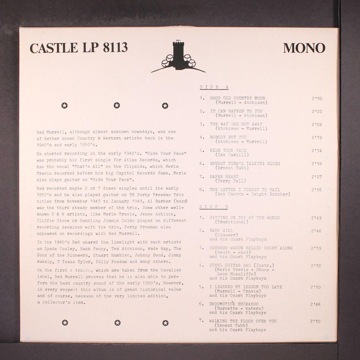 hard country & swingin' western music by RED MURRELL