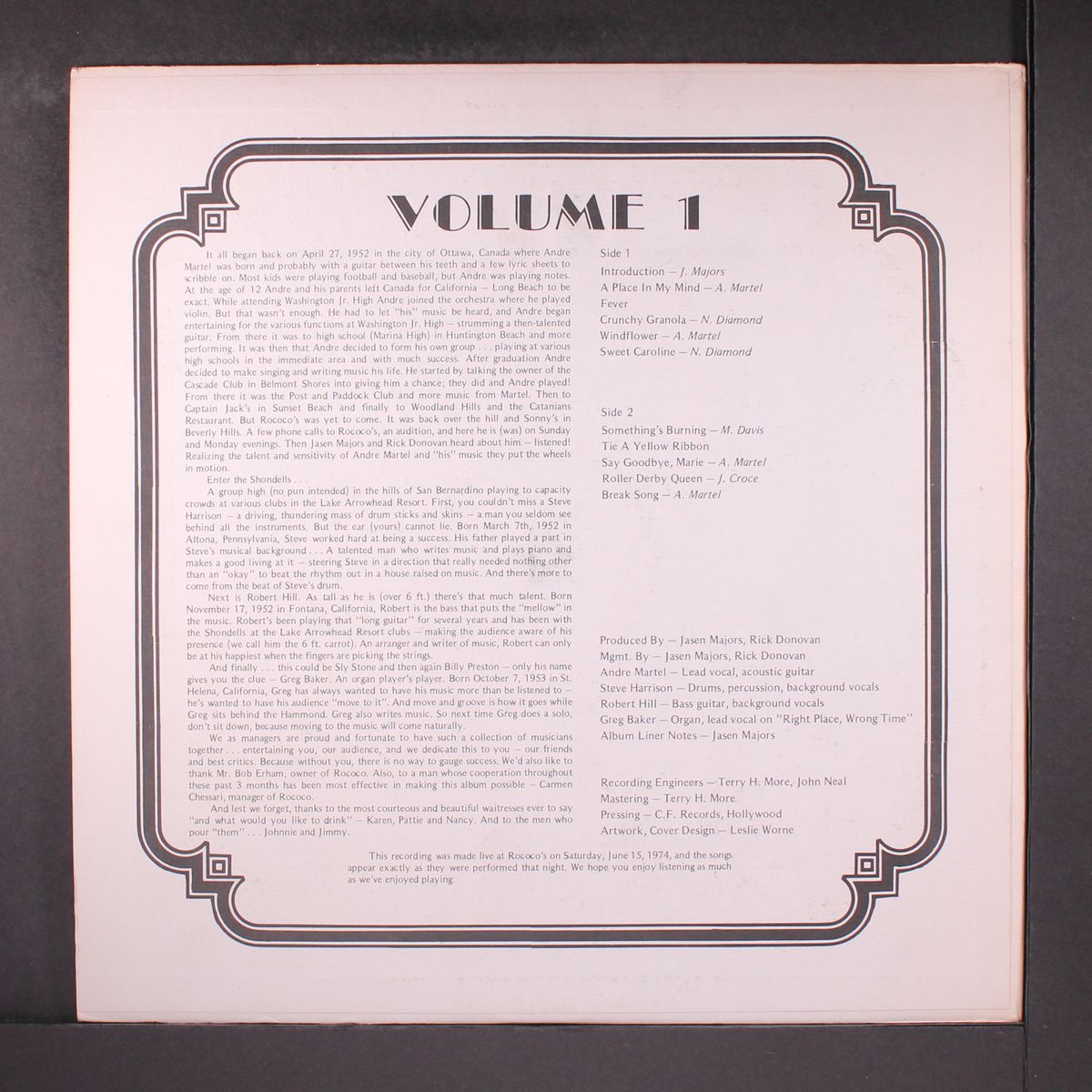 volume 1 by ANDRE MARTEL & SHONDELLS