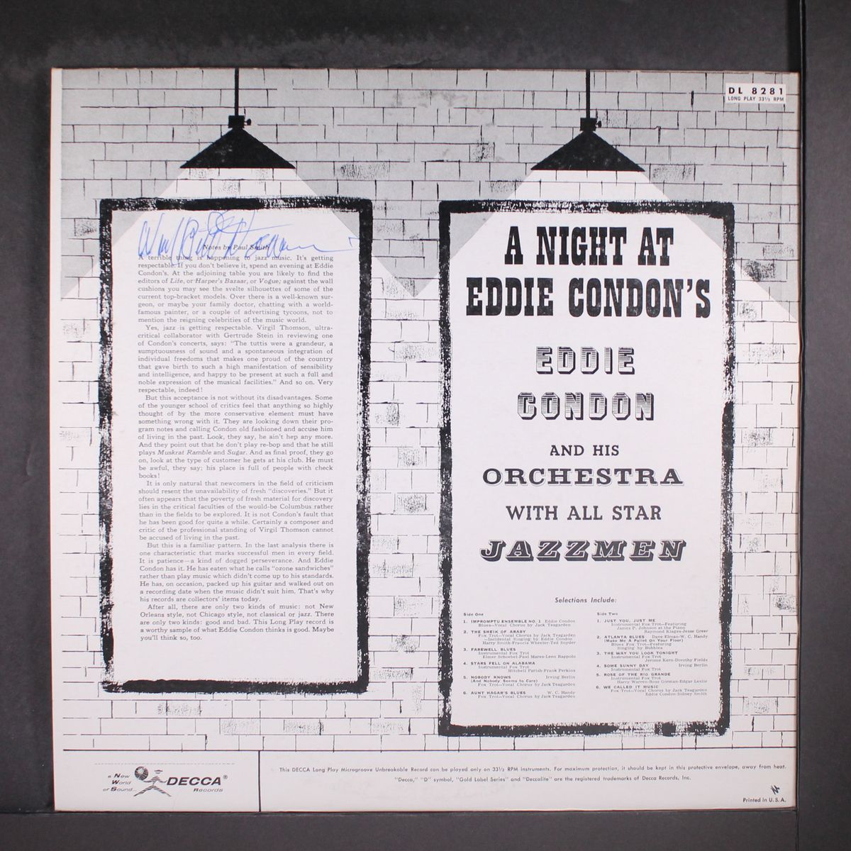 a night at eddie condon's by EDDIE CONDON