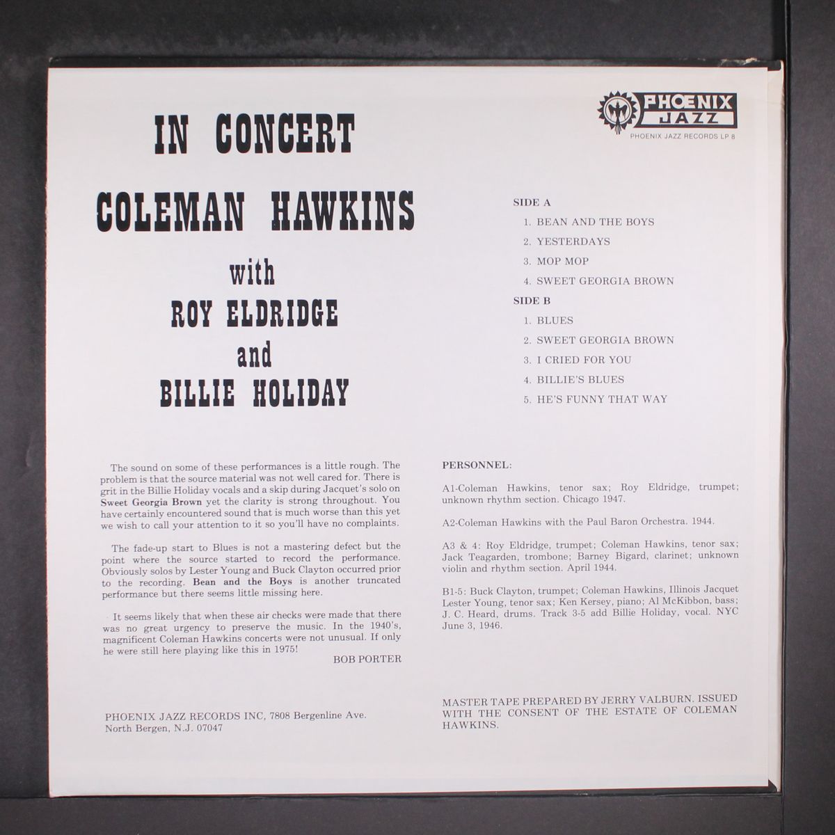 in concert by COLEMAN HAWKINS