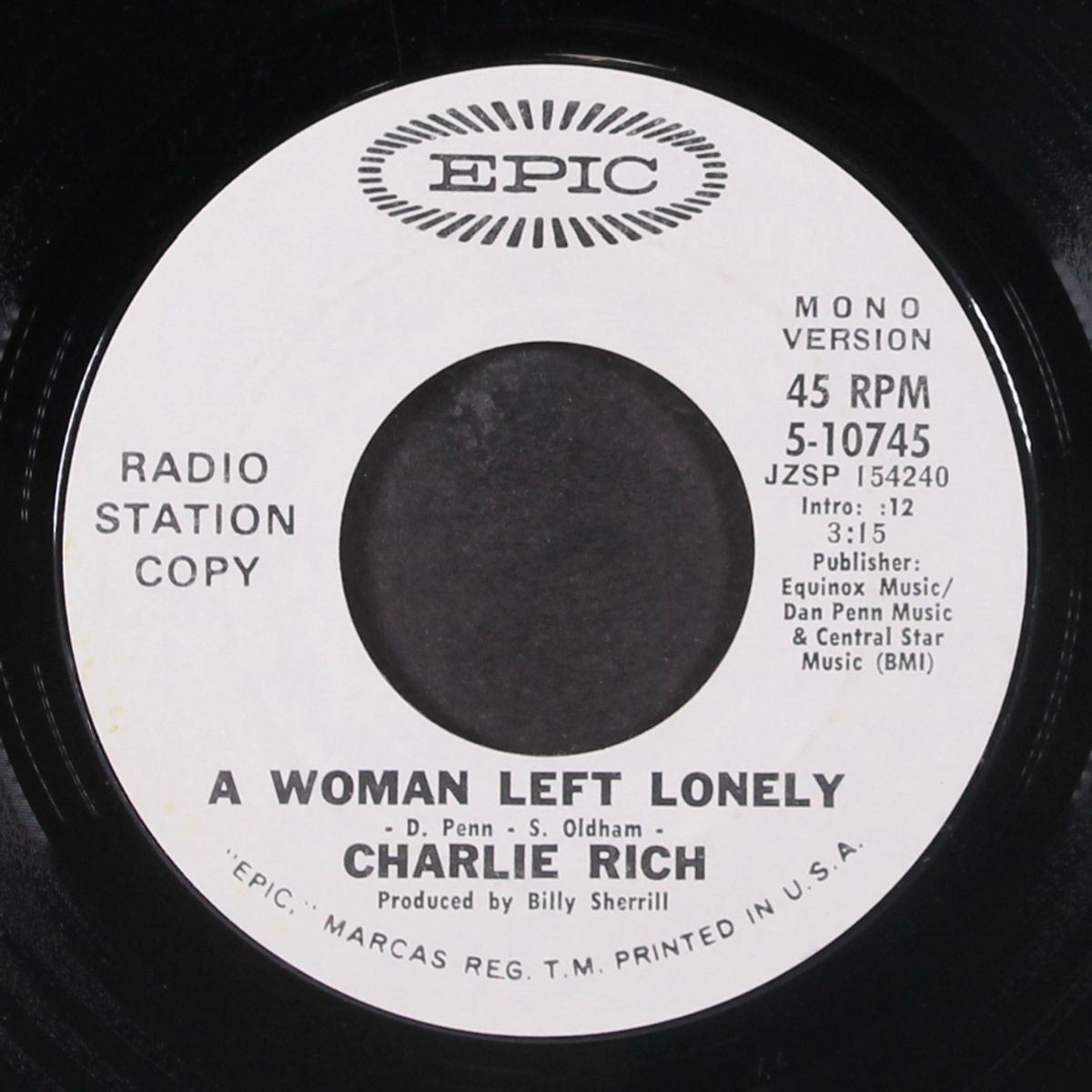 a woman left lonely / mono by CHARLIE RICH