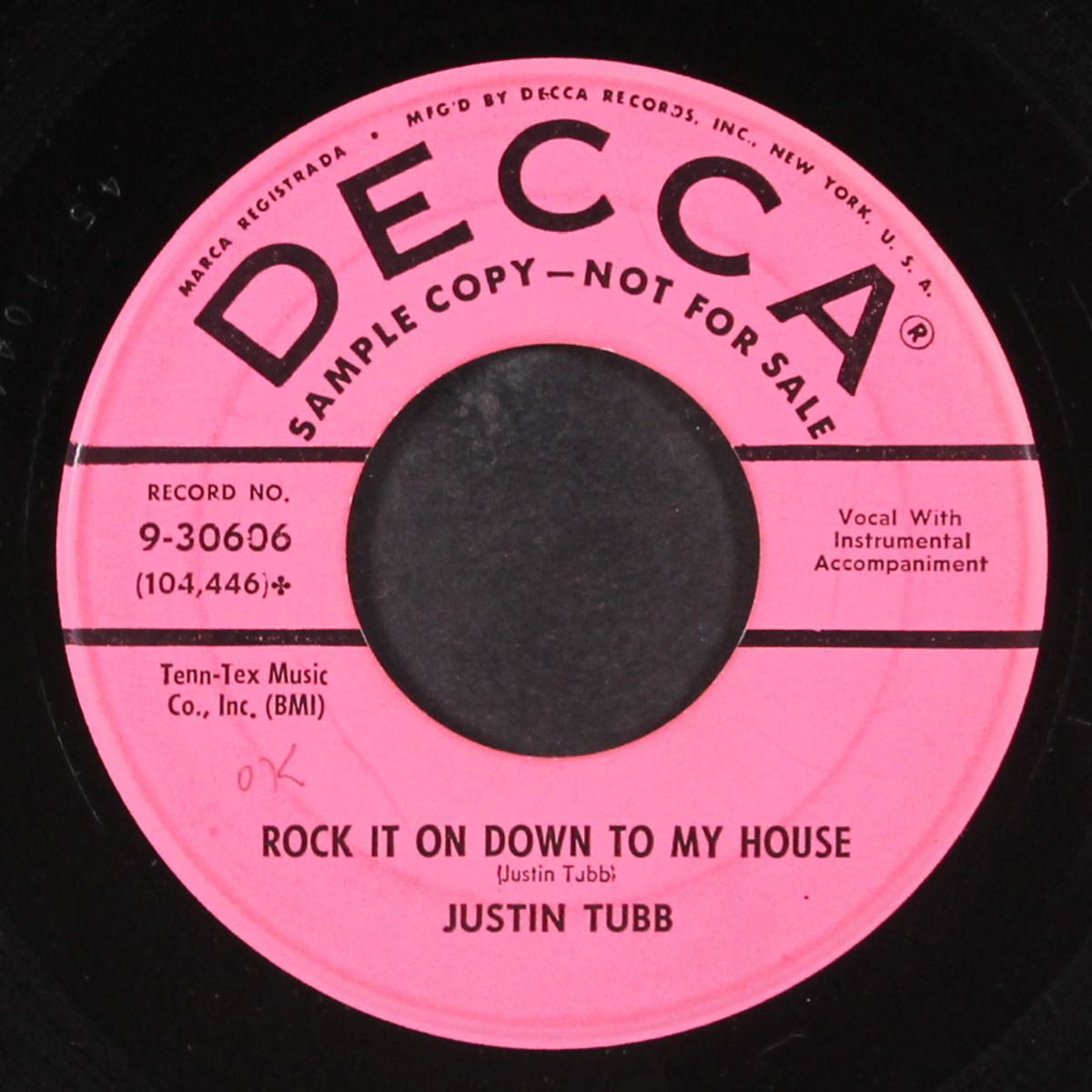 rock it on down to my house / sugar lips by JUSTIN TUBB