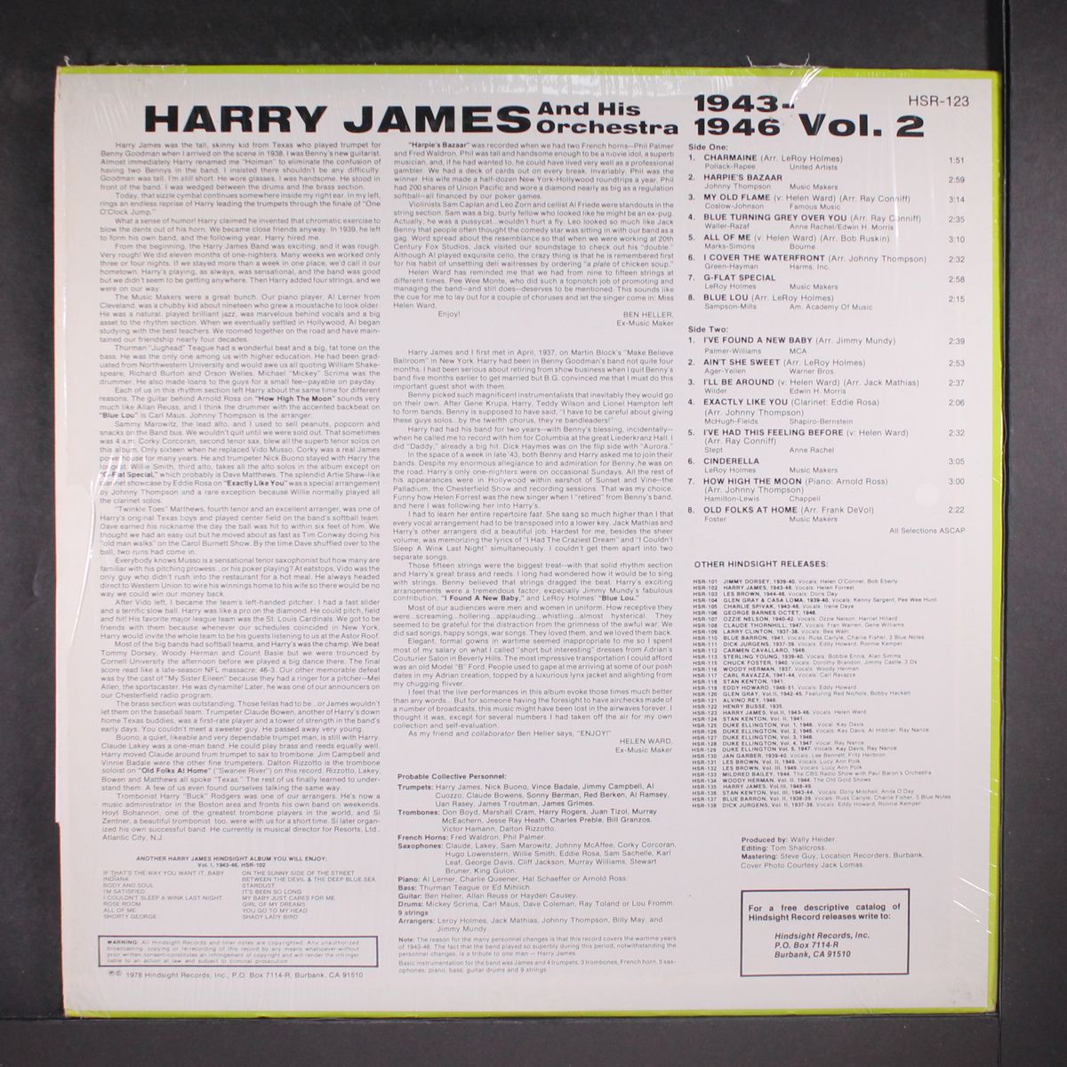 uncollected vol. 2 1943-1946 by HARRY JAMES