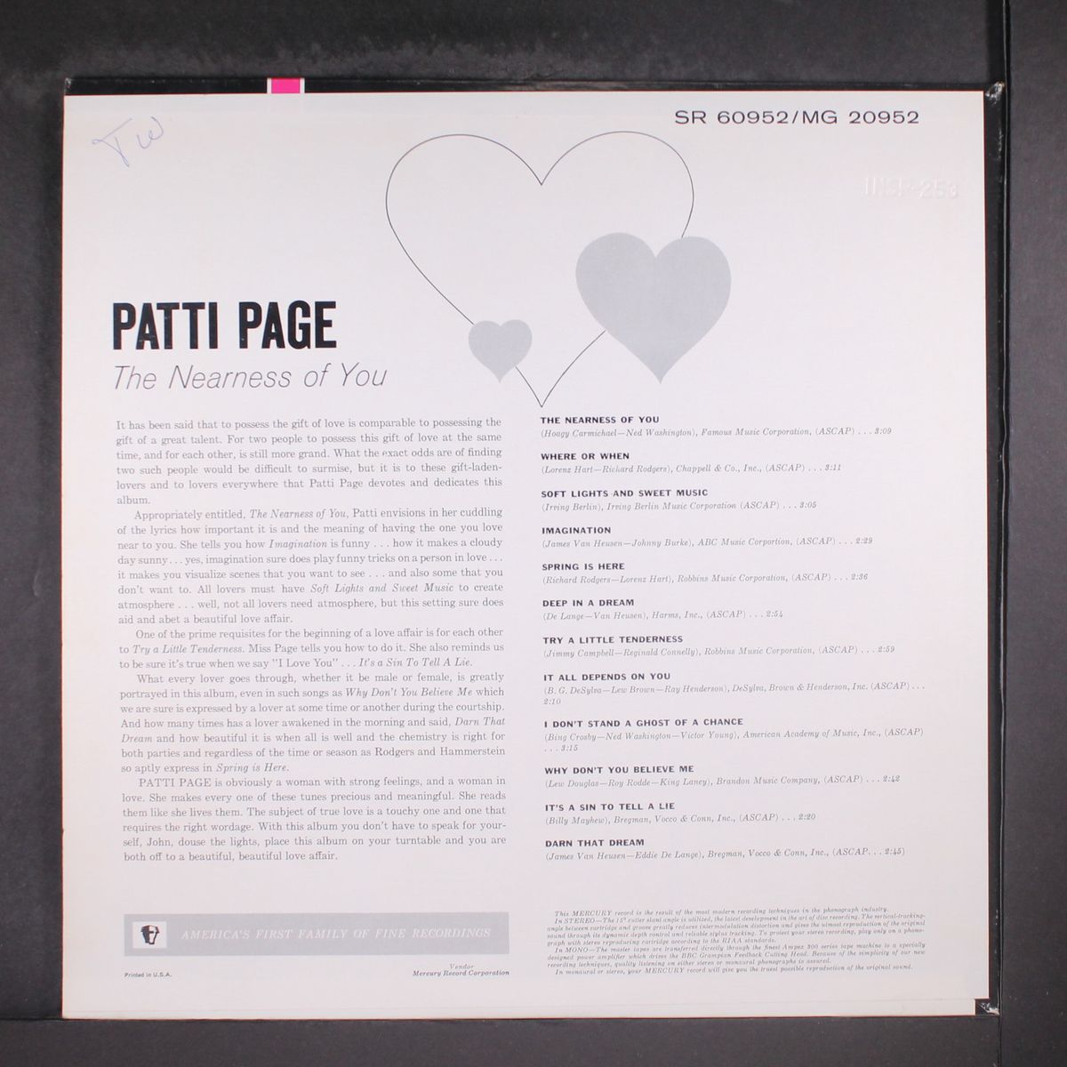 the nearness of you by PATTI PAGE
