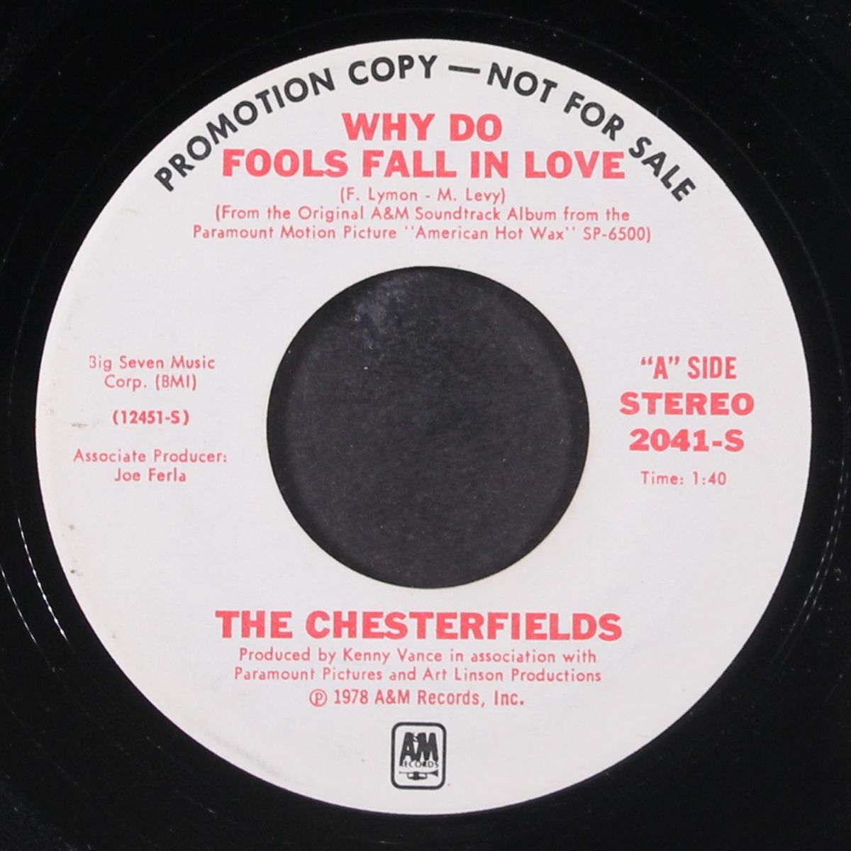 why do fools fall in love / that is rock and roll by CHESTERFIELDS