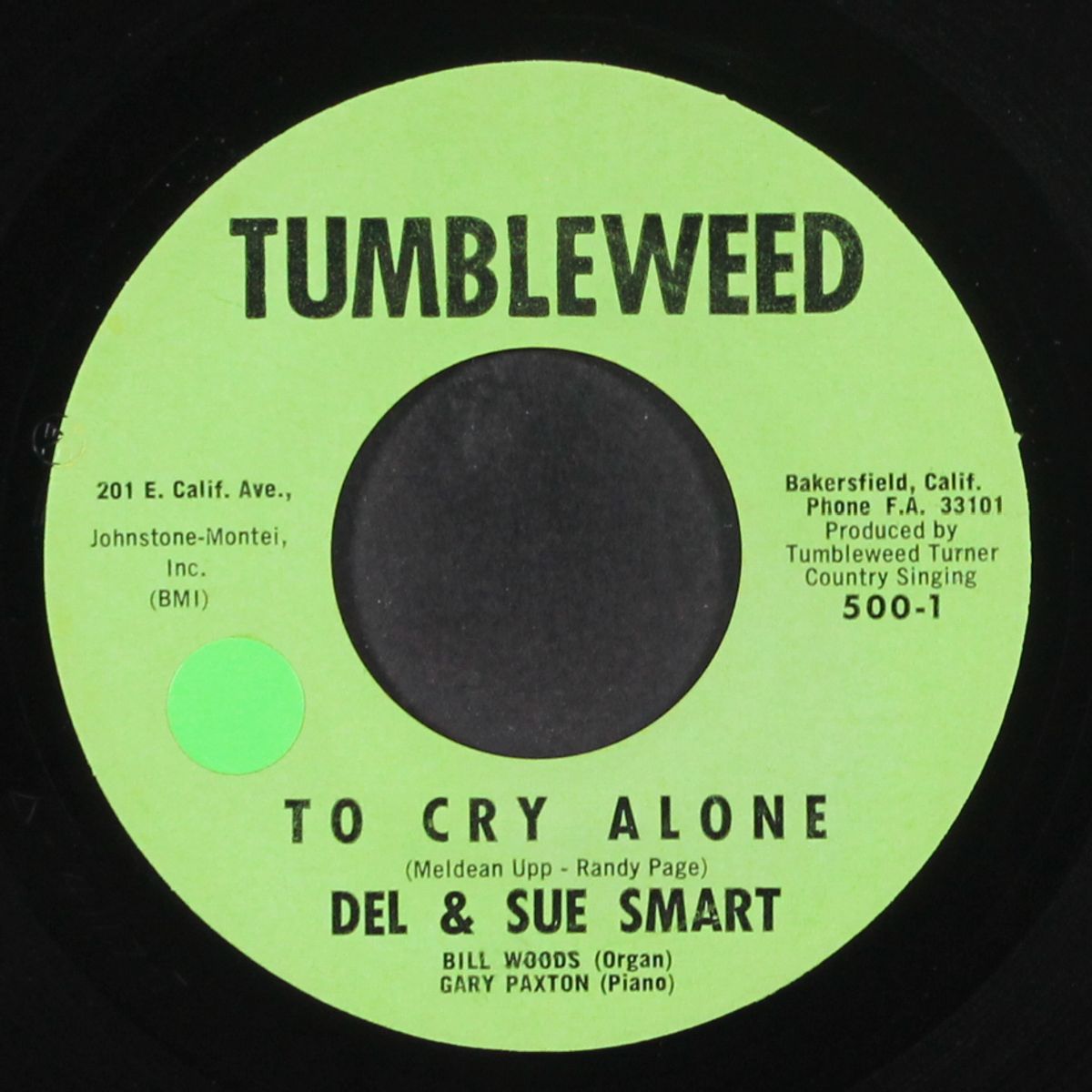 to cry alone / valley of old san joaquin by DEL & SUE SMART