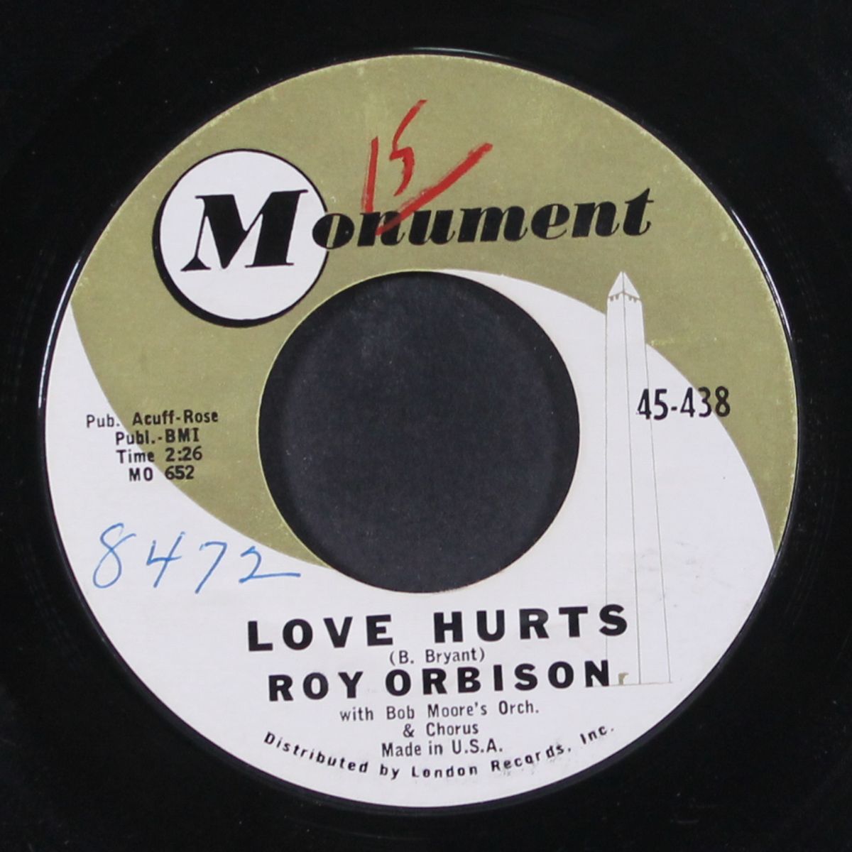 running scared / love hurts by ROY ORBISON