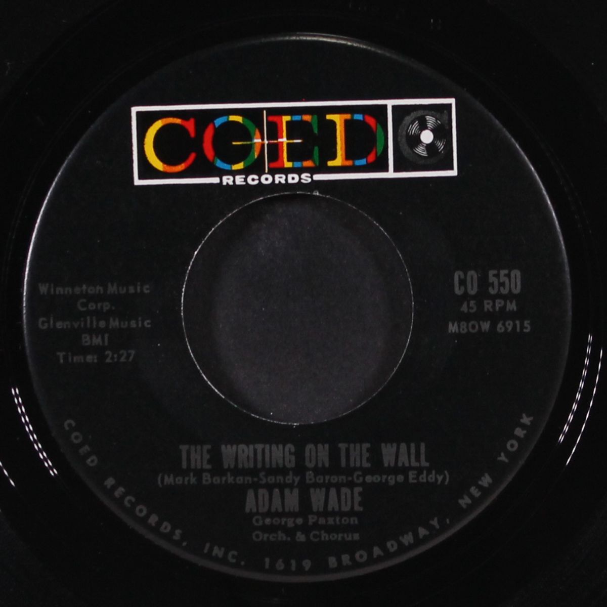 the writing on the wall / point of no return by ADAM WADE
